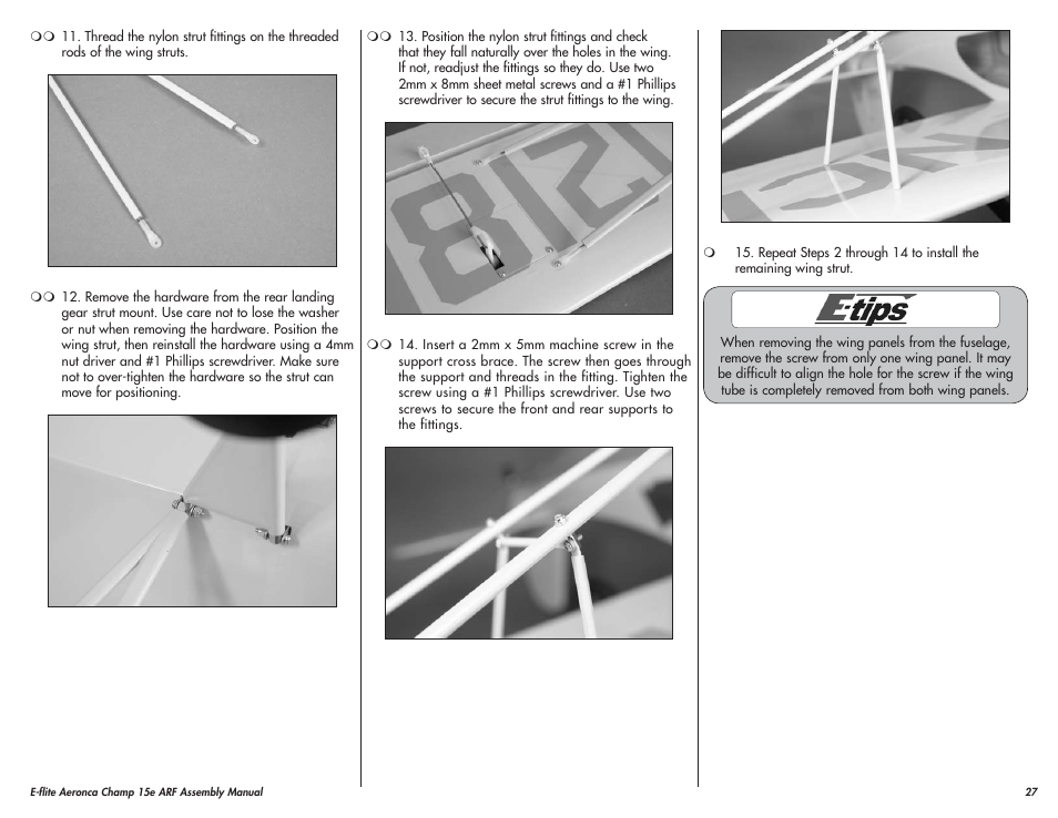 E-flite Aeronca Champ 15e ARF User Manual | Page 27 / 36