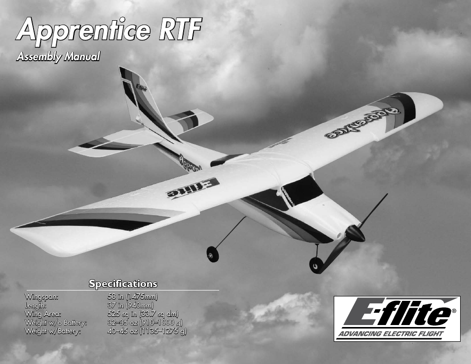 E-flite Apprentice 15e RTF with DX5e Radio User Manual | 48 pages