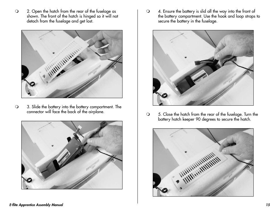 E-flite Apprentice 15e RTF with DX5e Radio User Manual | Page 15 / 48