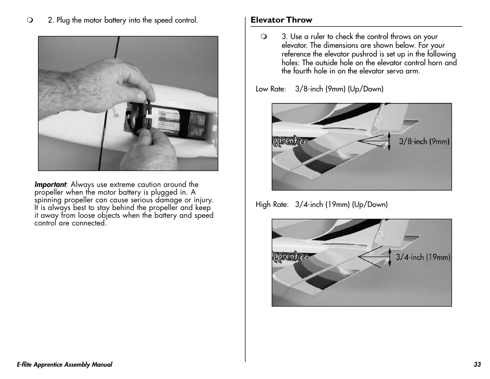 E-flite Apprentice 15e RTF with DX5e Radio User Manual | Page 33 / 48