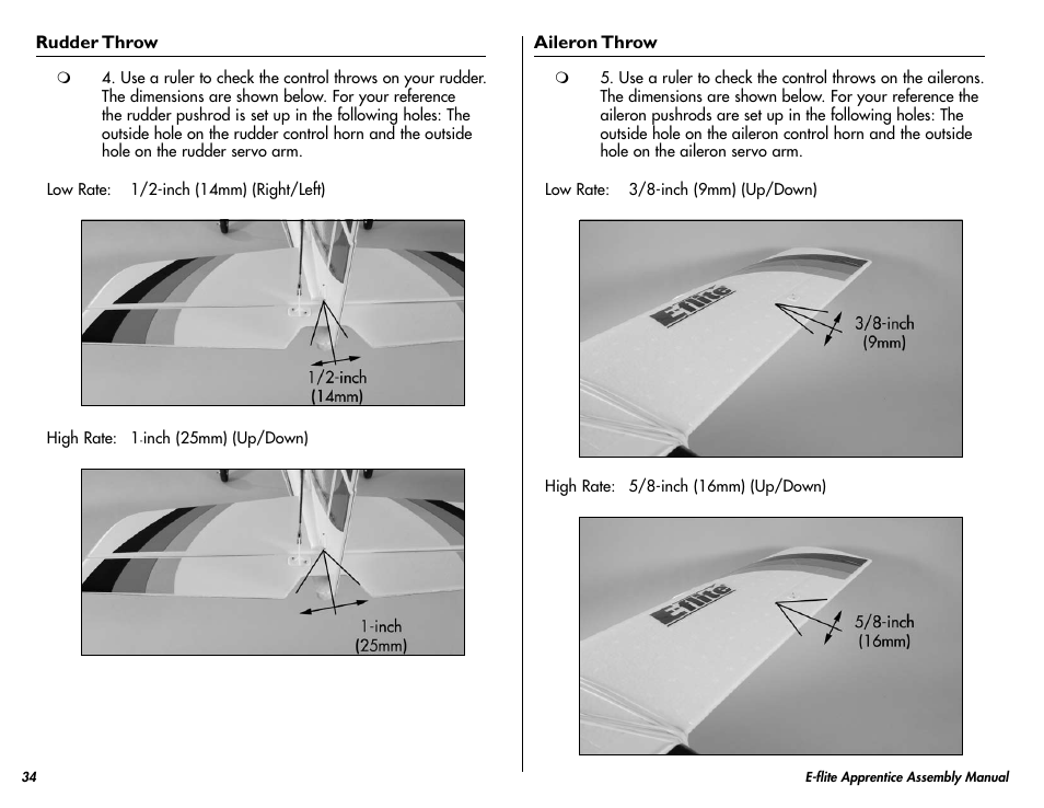 E-flite Apprentice 15e RTF with DX5e Radio User Manual | Page 34 / 48