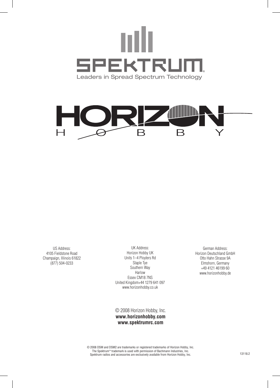 Spectrum 5-Channel Full Range DSM2 User Manual | Page 11 / 11