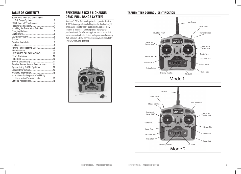 Spectrum 5-Channel Full Range DSM2 User Manual | Page 2 / 11