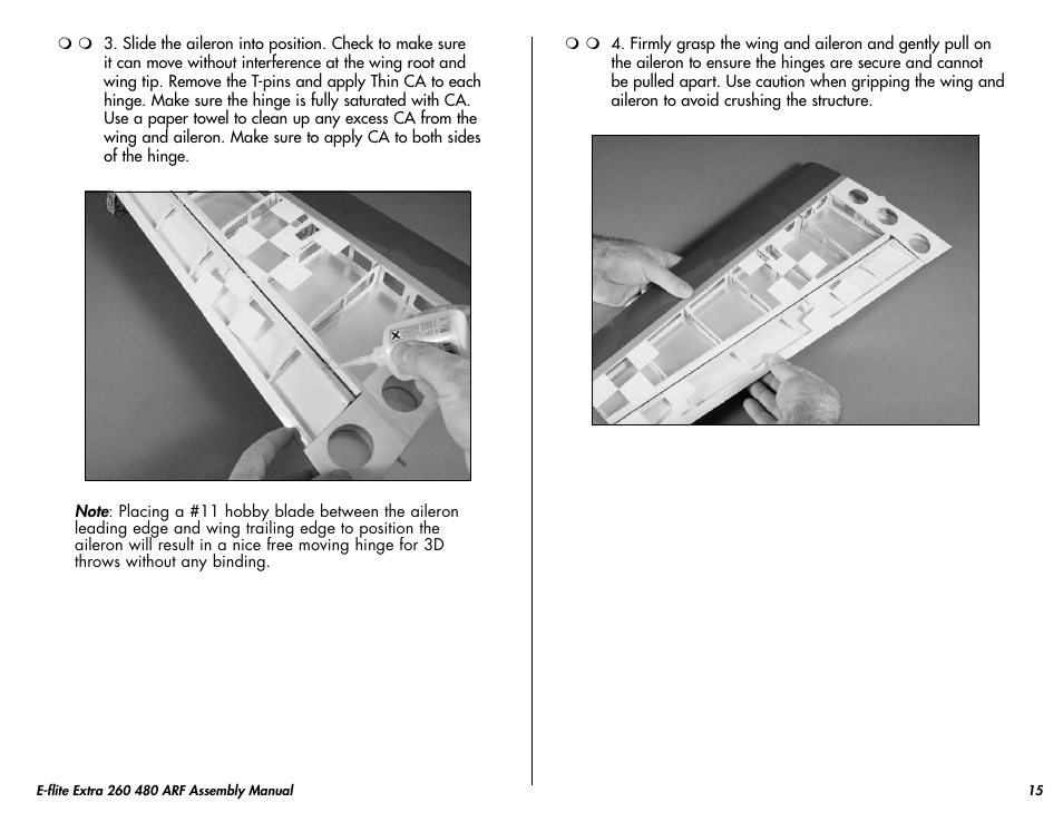 E-flite Extra 260 3D 480 ARF User Manual | Page 15 / 36