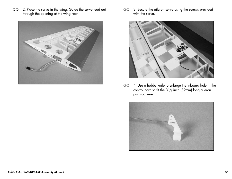 E-flite Extra 260 3D 480 ARF User Manual | Page 17 / 36