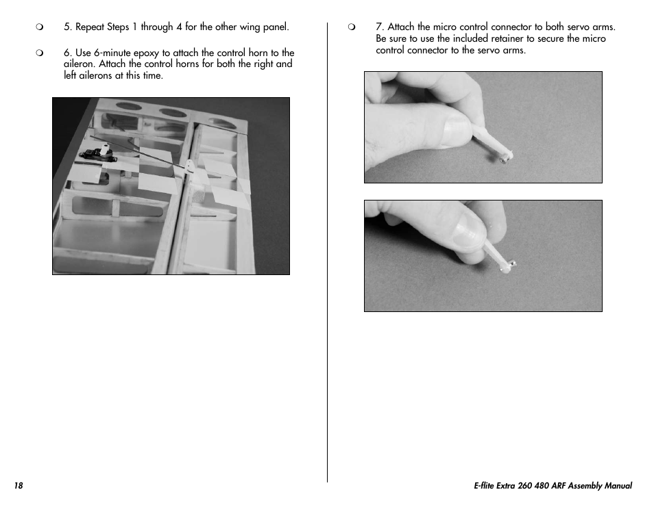 E-flite Extra 260 3D 480 ARF User Manual | Page 18 / 36