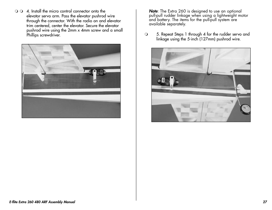 E-flite Extra 260 3D 480 ARF User Manual | Page 27 / 36