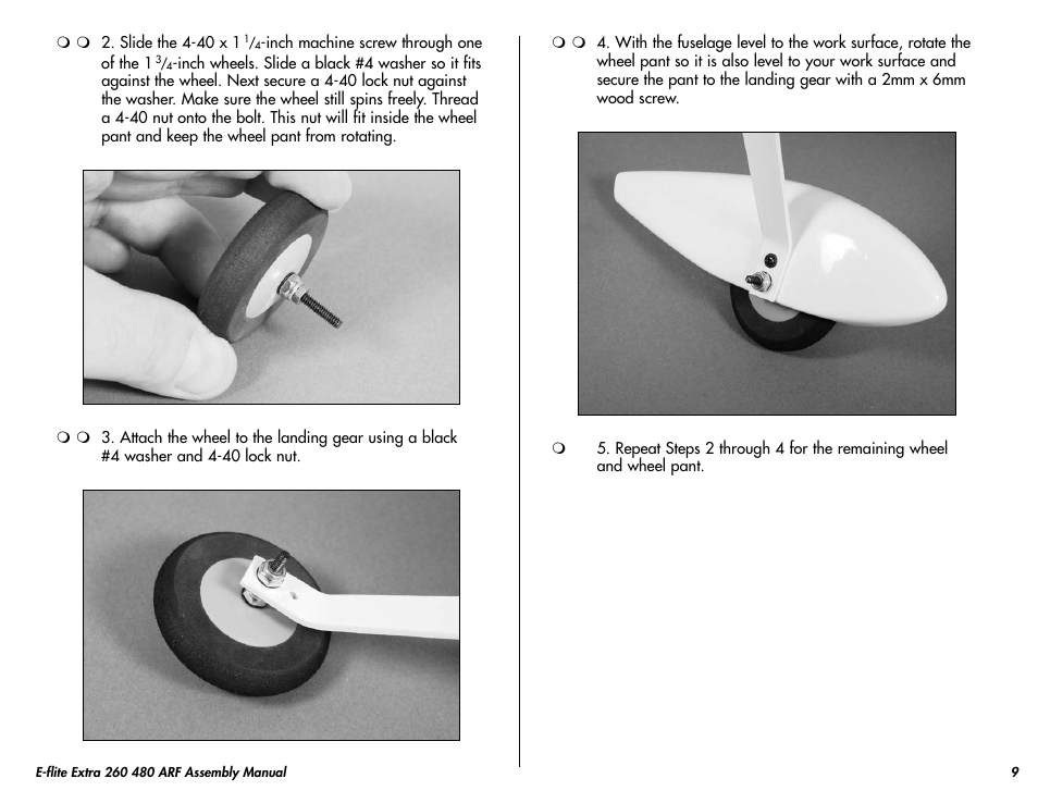 E-flite Extra 260 3D 480 ARF User Manual | Page 9 / 36