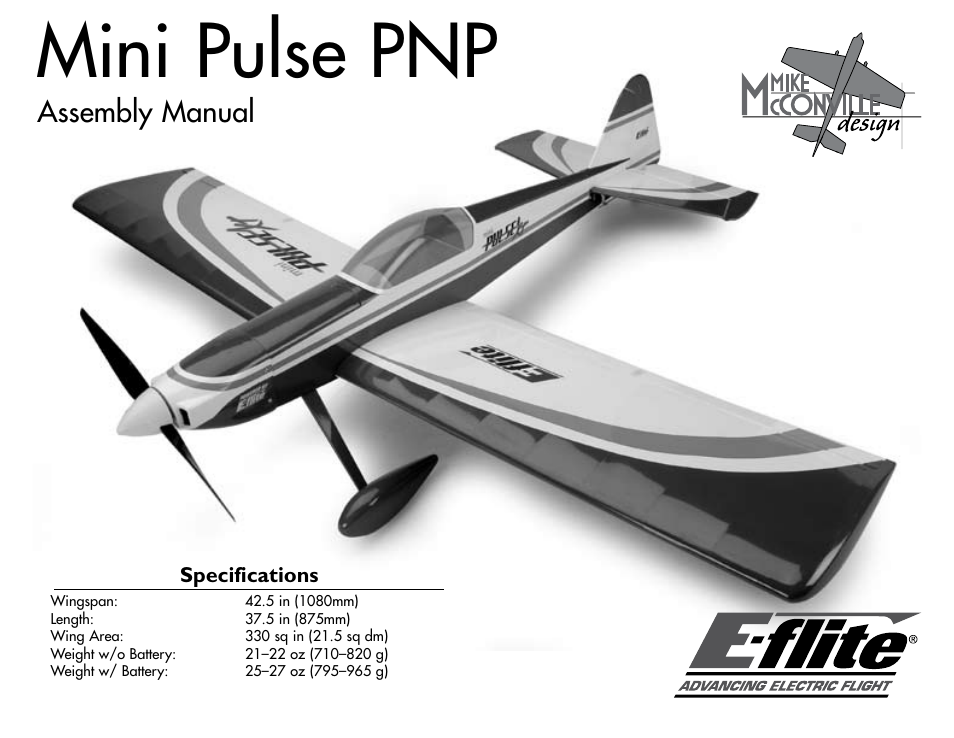 E-flite Mini Pulse XT PNP User Manual | 20 pages