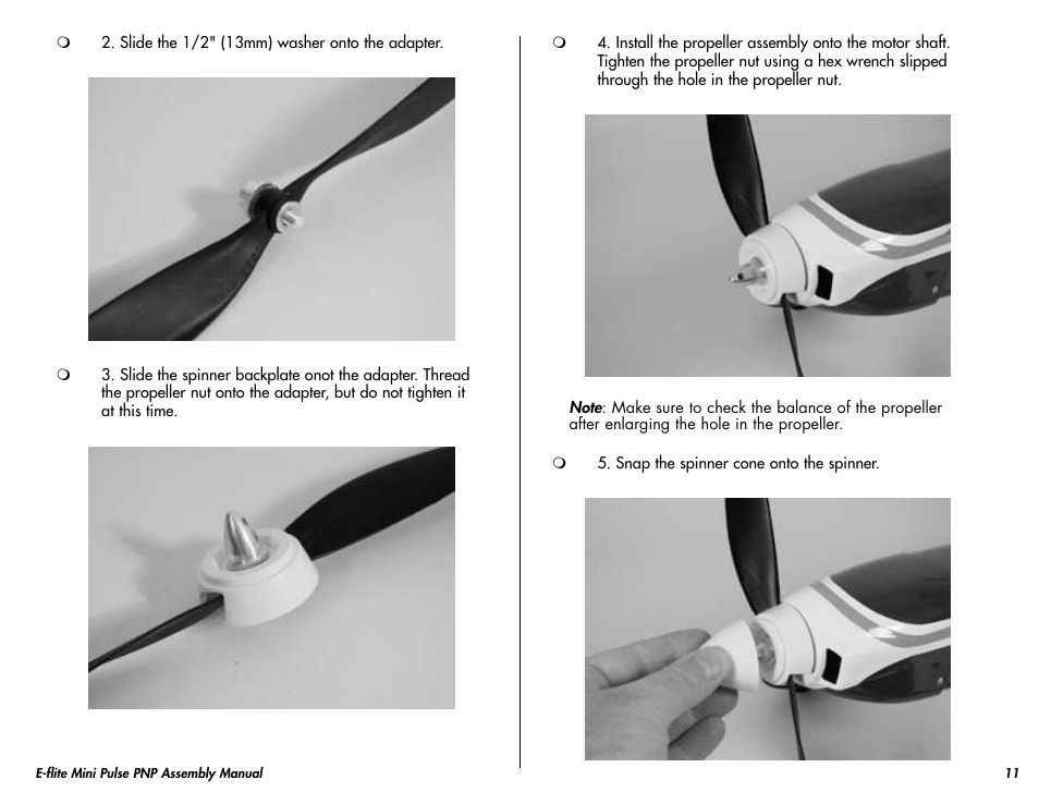 E-flite Mini Pulse XT PNP User Manual | Page 11 / 20