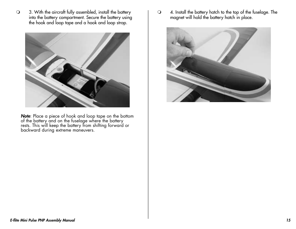 E-flite Mini Pulse XT PNP User Manual | Page 15 / 20