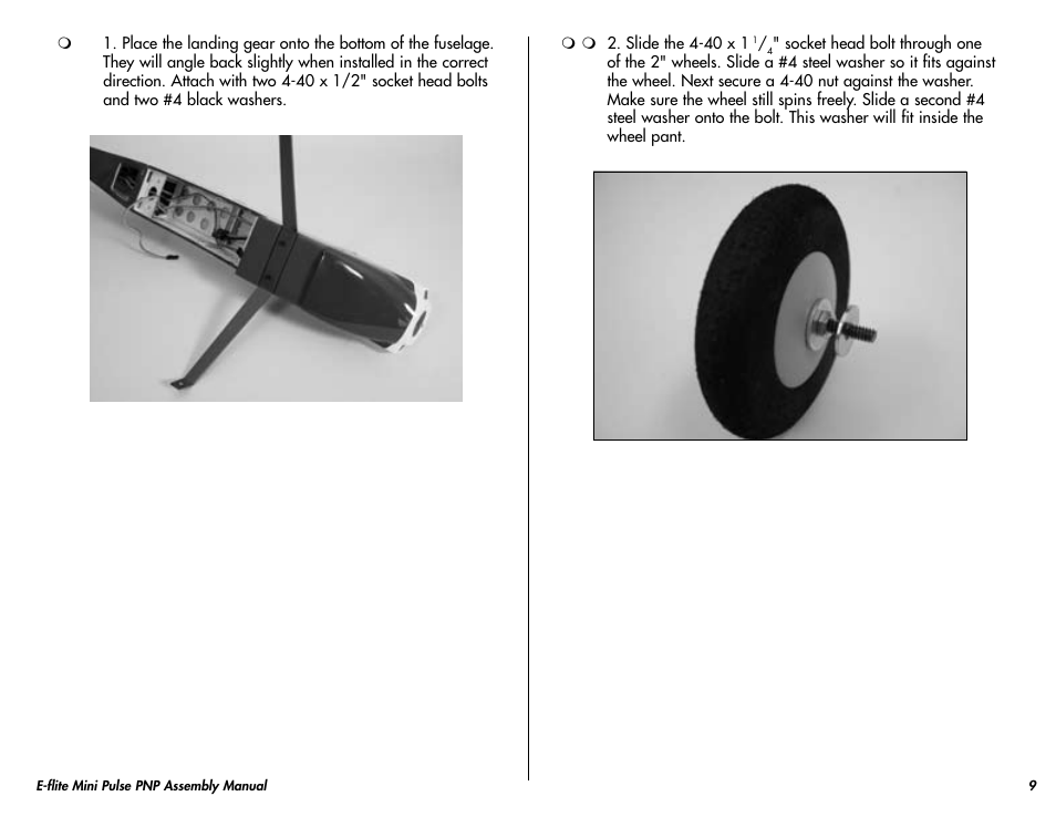 E-flite Mini Pulse XT PNP User Manual | Page 9 / 20