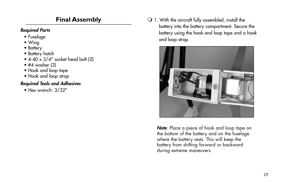 Final assembly | E-flite Mini Ultra Stick ARF User Manual | Page 29 / 36