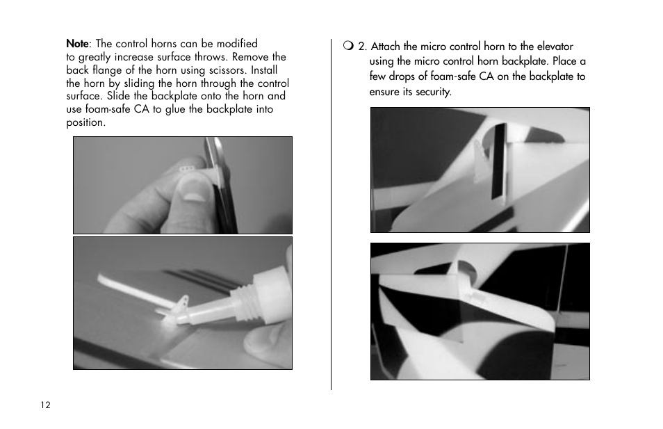 E-flite Tensor 4D ARF User Manual | Page 12 / 48