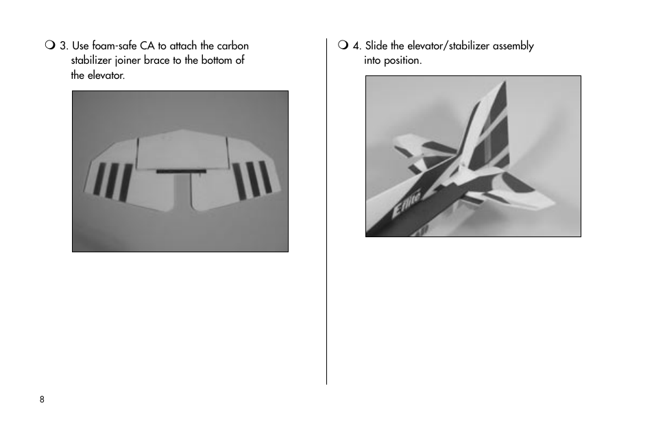 E-flite Tensor 4D ARF User Manual | Page 8 / 48