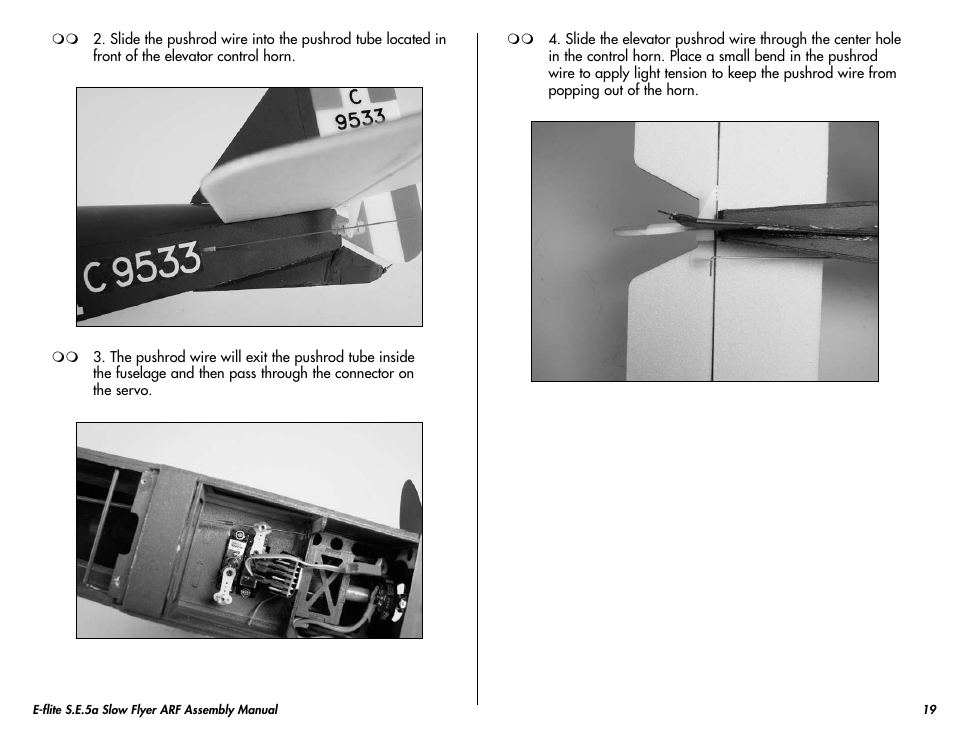 E-flite S.E.5a Slow Flyer 250 ARF User Manual | Page 19 / 32