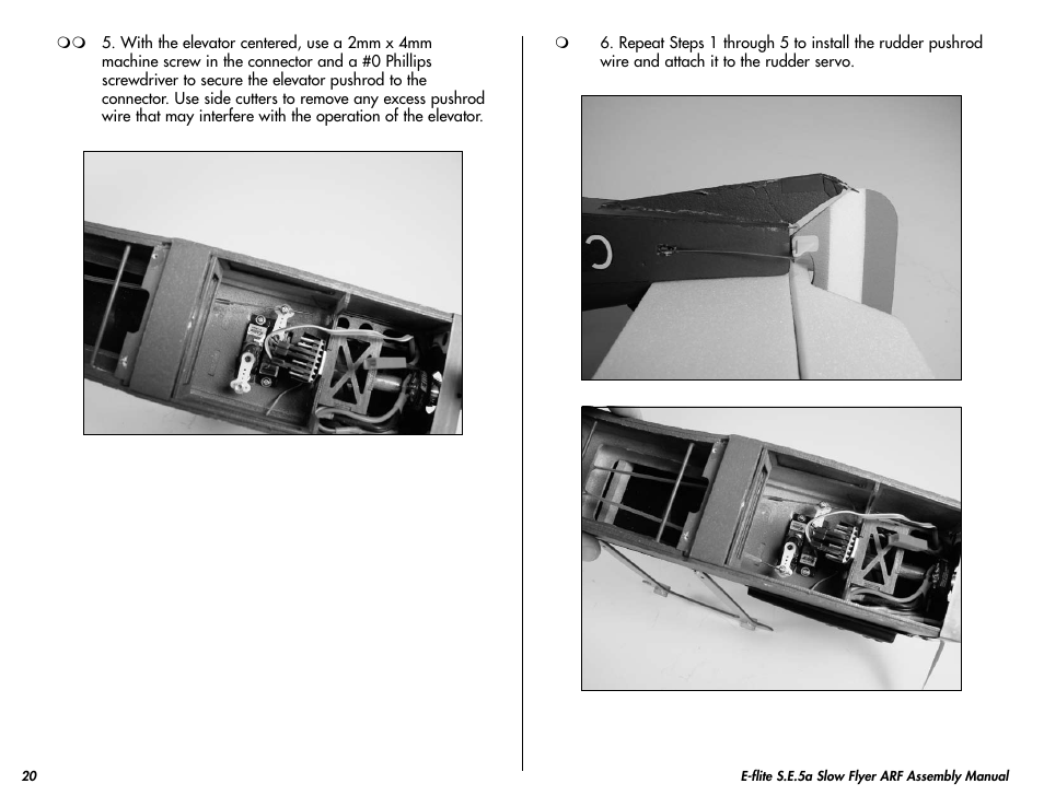 E-flite S.E.5a Slow Flyer 250 ARF User Manual | Page 20 / 32