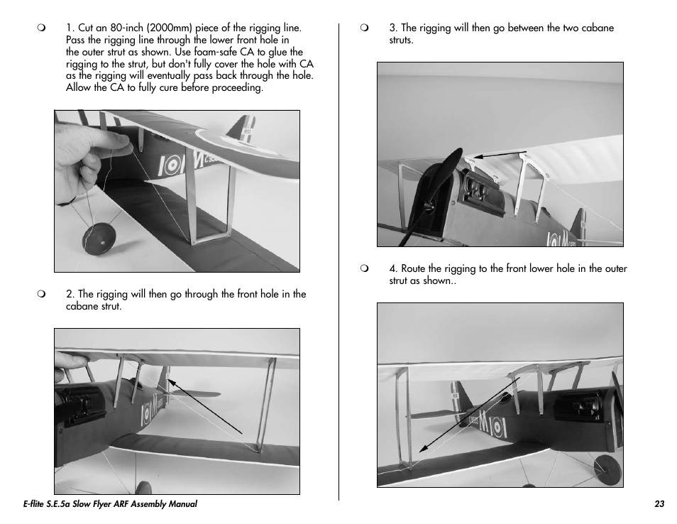 E-flite S.E.5a Slow Flyer 250 ARF User Manual | Page 23 / 32