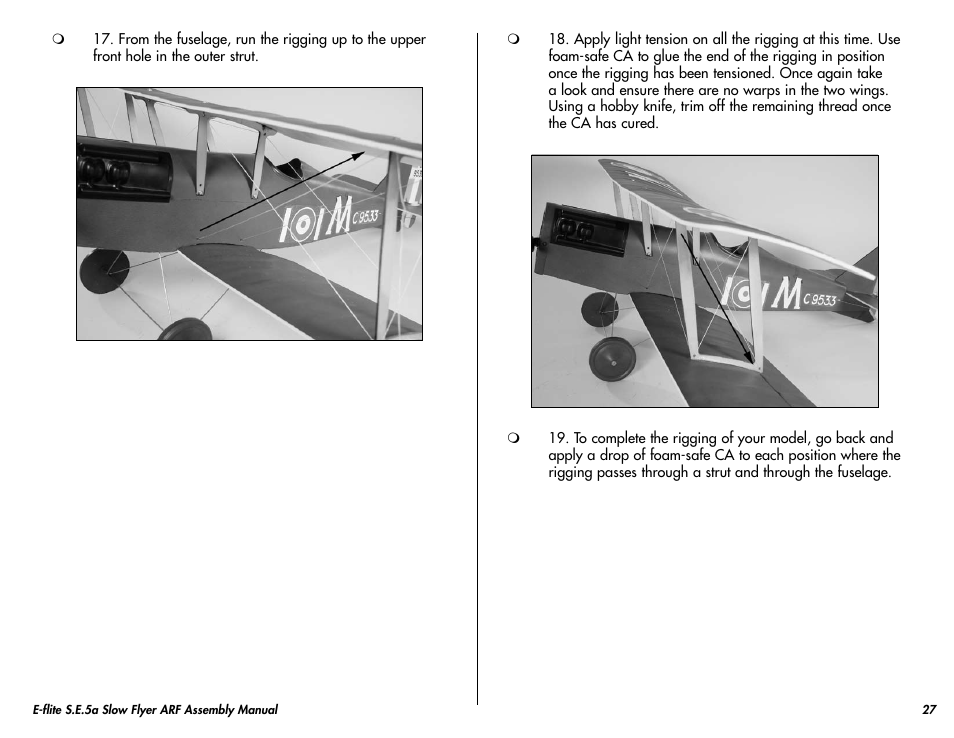 E-flite S.E.5a Slow Flyer 250 ARF User Manual | Page 27 / 32