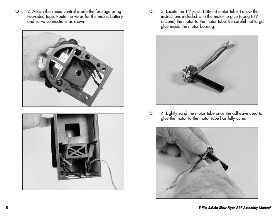 E-flite S.E.5a Slow Flyer 250 ARF User Manual | Page 8 / 32