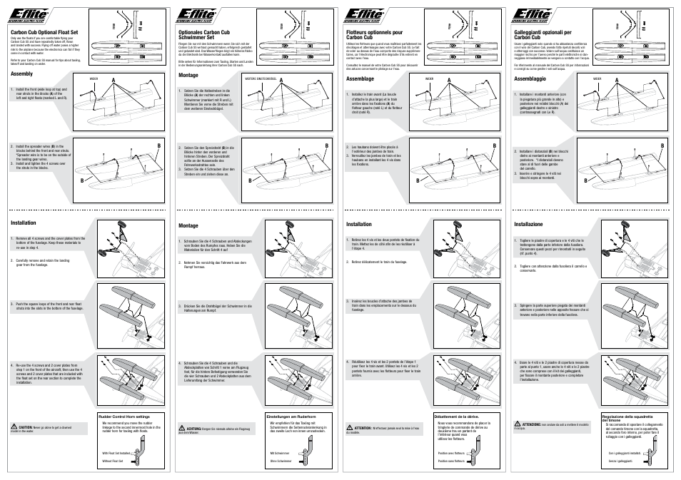E-flite Float Set w/Accessories: UMX Carbon Cub SS User Manual | 2 pages