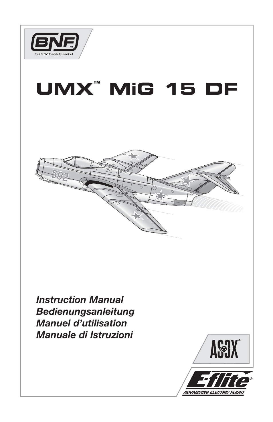 E-flite UMX MiG 15 DF BNF User Manual | 20 pages