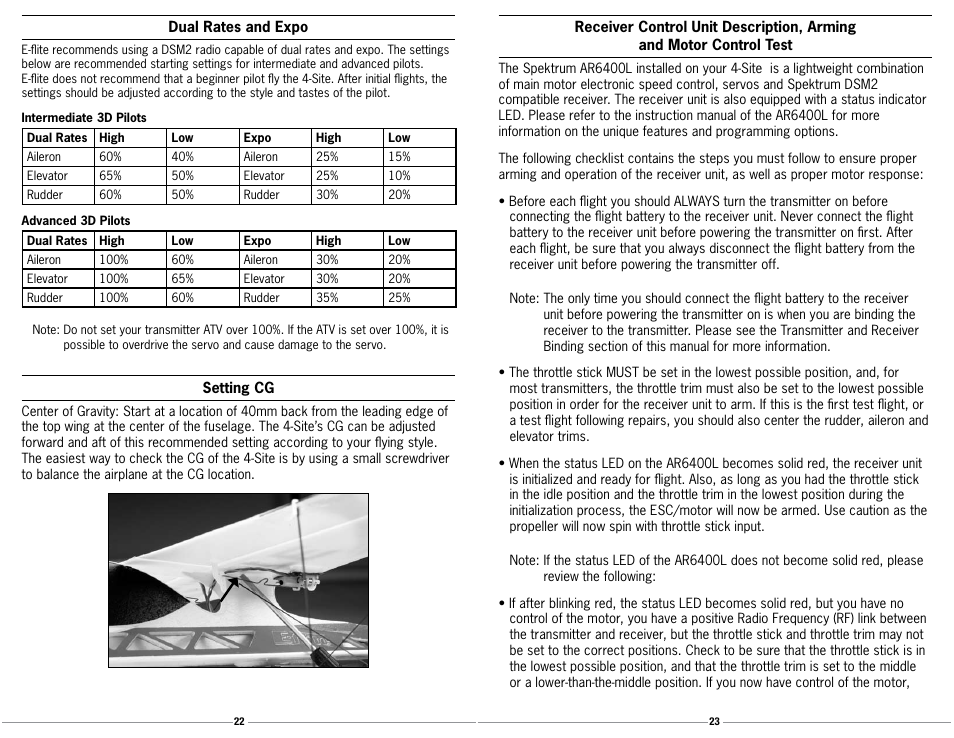 E-flite Ultra Micro 4-Site BNF User Manual | Page 12 / 20