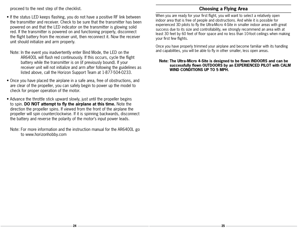 E-flite Ultra Micro 4-Site BNF User Manual | Page 13 / 20