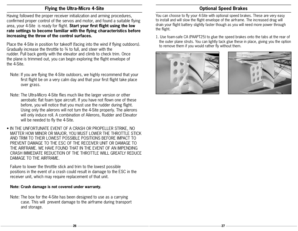E-flite Ultra Micro 4-Site BNF User Manual | Page 14 / 20