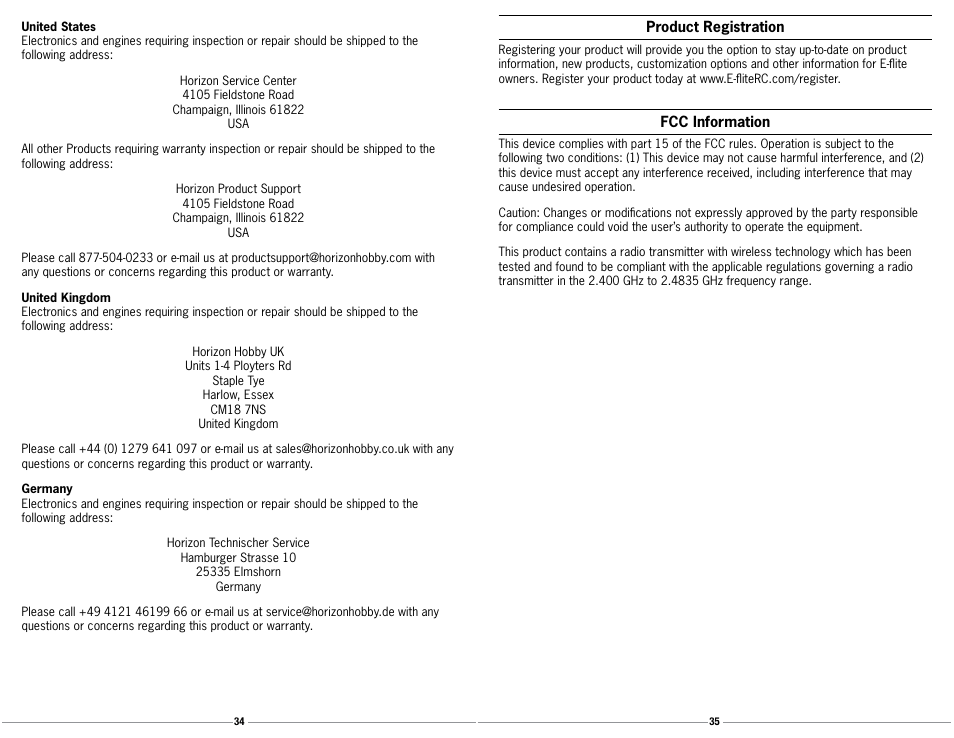E-flite Ultra Micro 4-Site BNF User Manual | Page 18 / 20