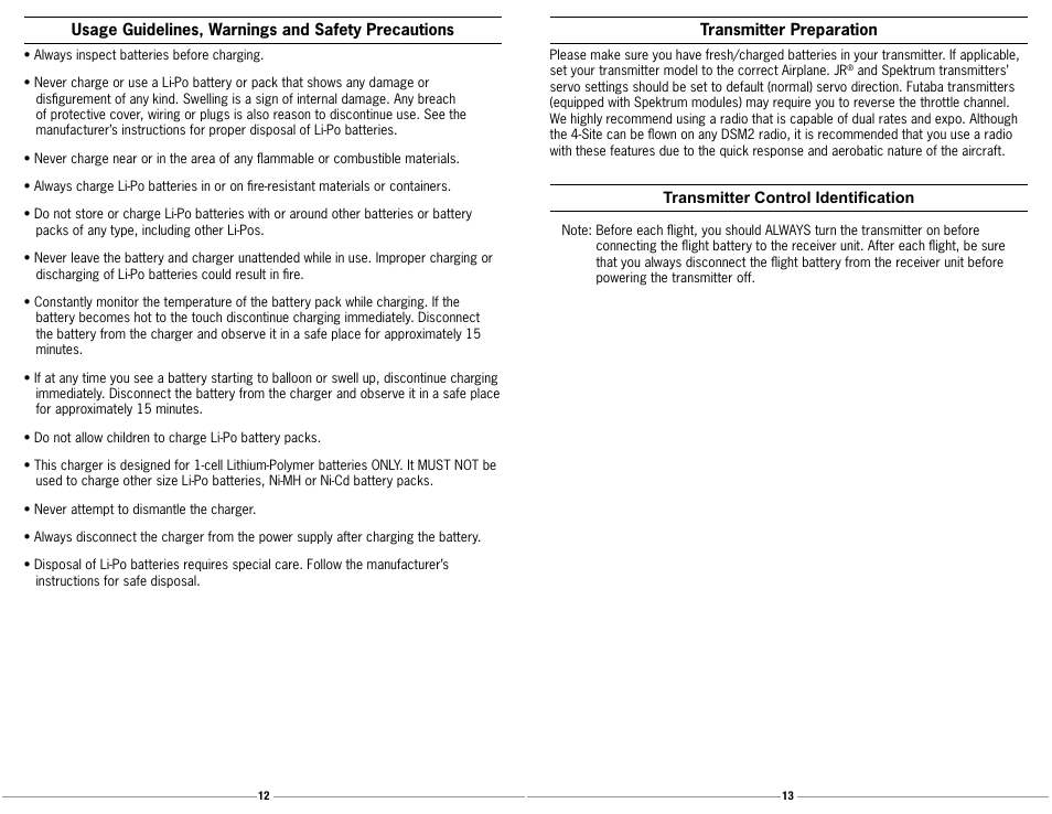 E-flite Ultra Micro 4-Site BNF User Manual | Page 7 / 20