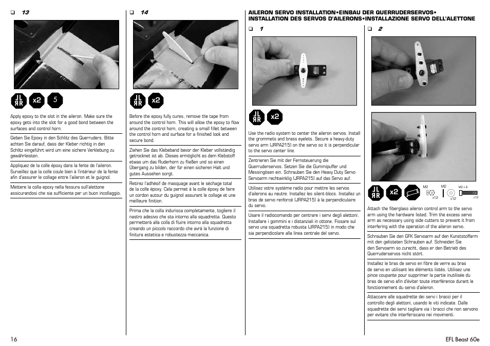E-flite Beast 60e ARF User Manual | Page 16 / 52