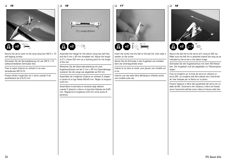 E-flite Beast 60e ARF User Manual | Page 20 / 52