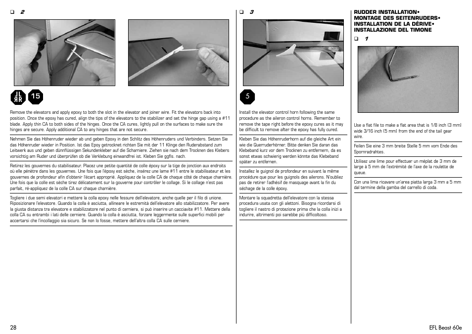 E-flite Beast 60e ARF User Manual | Page 28 / 52