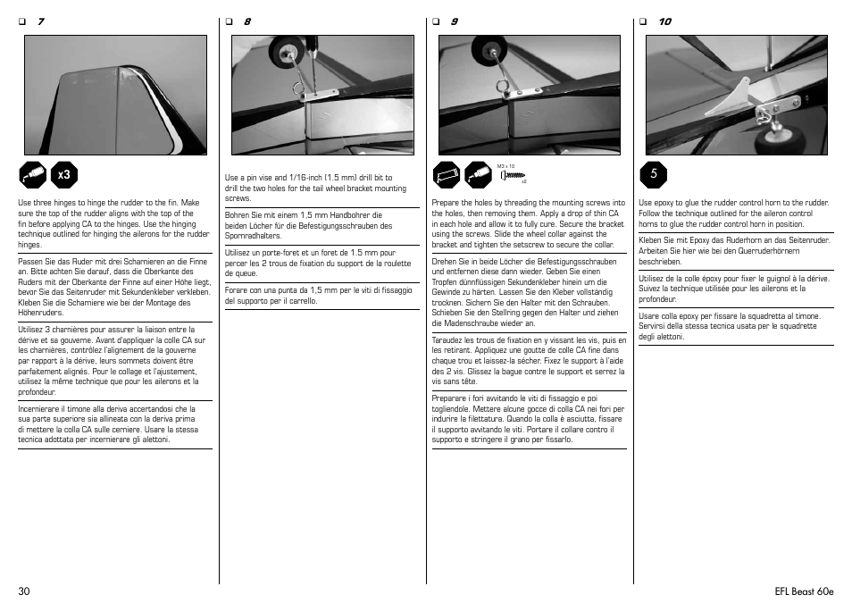E-flite Beast 60e ARF User Manual | Page 30 / 52