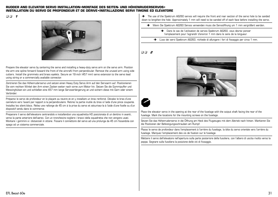 E-flite Beast 60e ARF User Manual | Page 31 / 52