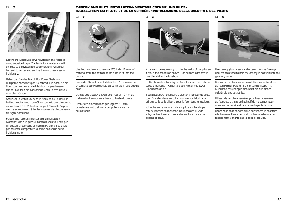 E-flite Beast 60e ARF User Manual | Page 39 / 52