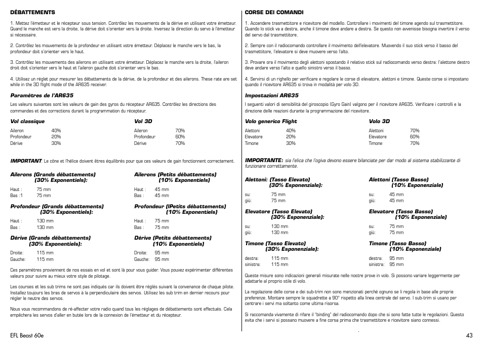 E-flite Beast 60e ARF User Manual | Page 43 / 52