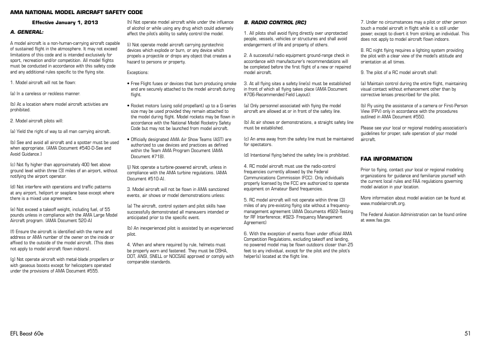 E-flite Beast 60e ARF User Manual | Page 51 / 52