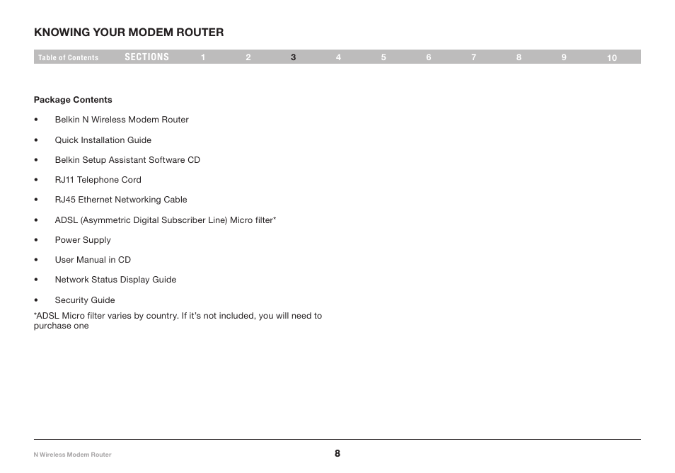 Belkin N Wireless Modem Router PM01527ea F5D8636-4 User Manual | Page 10 / 100