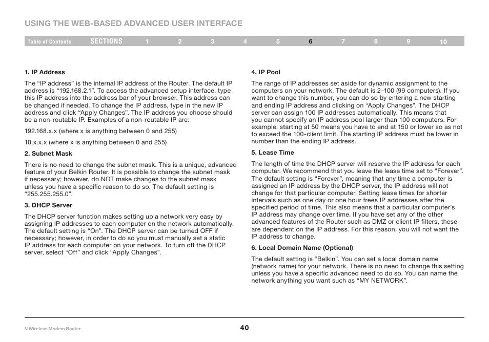 Belkin N Wireless Modem Router PM01527ea F5D8636-4 User Manual | Page 42 / 100