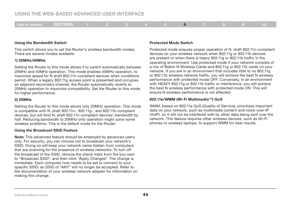 Belkin N Wireless Modem Router PM01527ea F5D8636-4 User Manual | Page 46 / 100