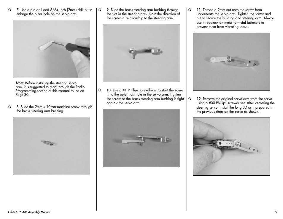 E-flite F-16 400 DF ARF w/Motor & Fan Unit User Manual | Page 11 / 24