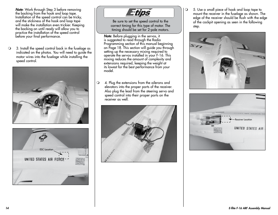 E-flite F-16 400 DF ARF w/Motor & Fan Unit User Manual | Page 14 / 24