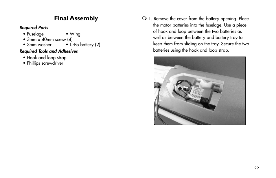 Final assembly | E-flite Super Airliner DF ARF User Manual | Page 29 / 36