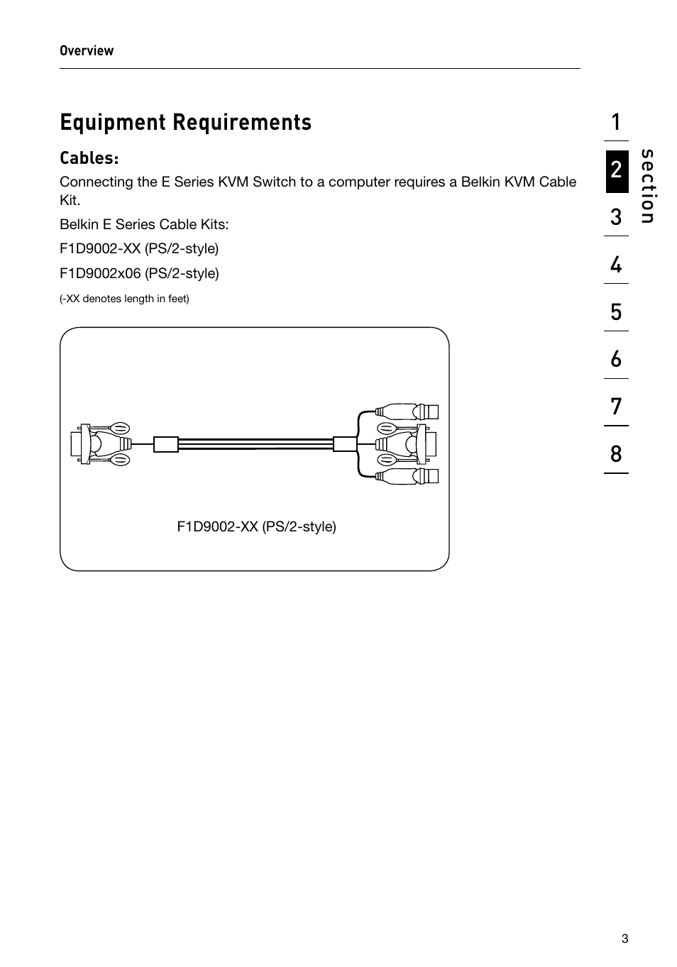 Equipment requirements, Se ct io n | Belkin F1DB102P2 User Manual | Page 5 / 22