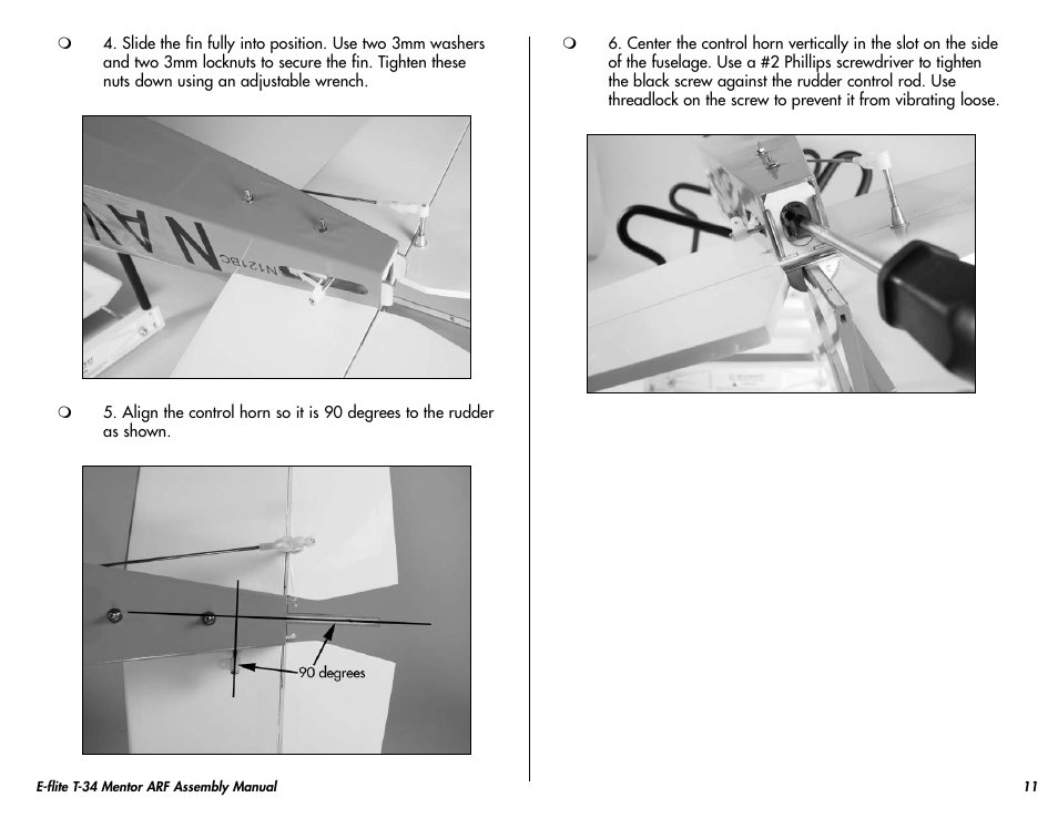 E-flite T-34 Mentor 25 ePTS RTF manual User Manual | Page 11 / 44