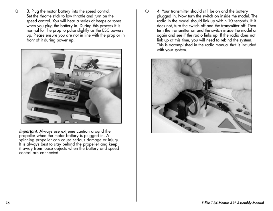 E-flite T-34 Mentor 25 ePTS RTF manual User Manual | Page 16 / 44