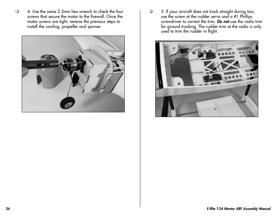 E-flite T-34 Mentor 25 ePTS RTF manual User Manual | Page 26 / 44