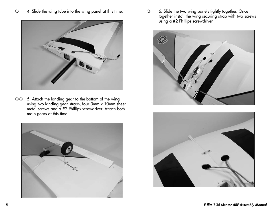 E-flite T-34 Mentor 25 ePTS RTF manual User Manual | Page 8 / 44